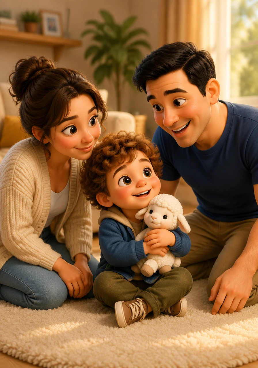 One afternoon, Mom and Dad sit with Lelem on a soft rug to share some important news. They explain in gentle voices that just like some forest animals have two different dens, Lelem will now have two beautiful houses to call home.