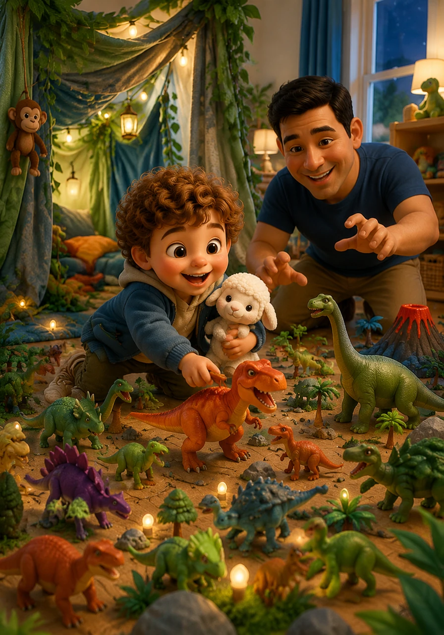 Lelem soon discovers that having two homes is like a grand adventure where the fun never ends. At Mom’s house, they build secret jungles out of bedsheets, and at Dad’s house, they create a massive dinosaur park right in the middle of the bedroom.