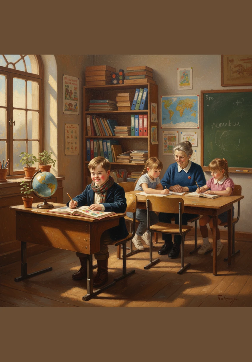 In the cozy Resource Class, Sasha finds the quiet space he needs to focus on his individual lessons. This special room provides him with the extra time and tools to master the skills that once seemed so far out of reach.