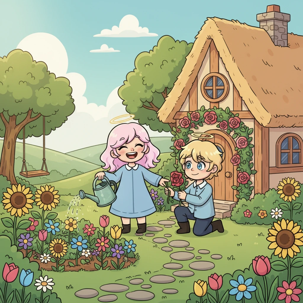 Теперь, как обычные люди, Ариэль и Кай жили на Земле, наслаждаясь каждым мгновением вместе. Они построили уютный домик среди зелени и цветов, их любовь стала еще сильнее. Их история доказала, что истинная любовь может преодолеть любые границы.