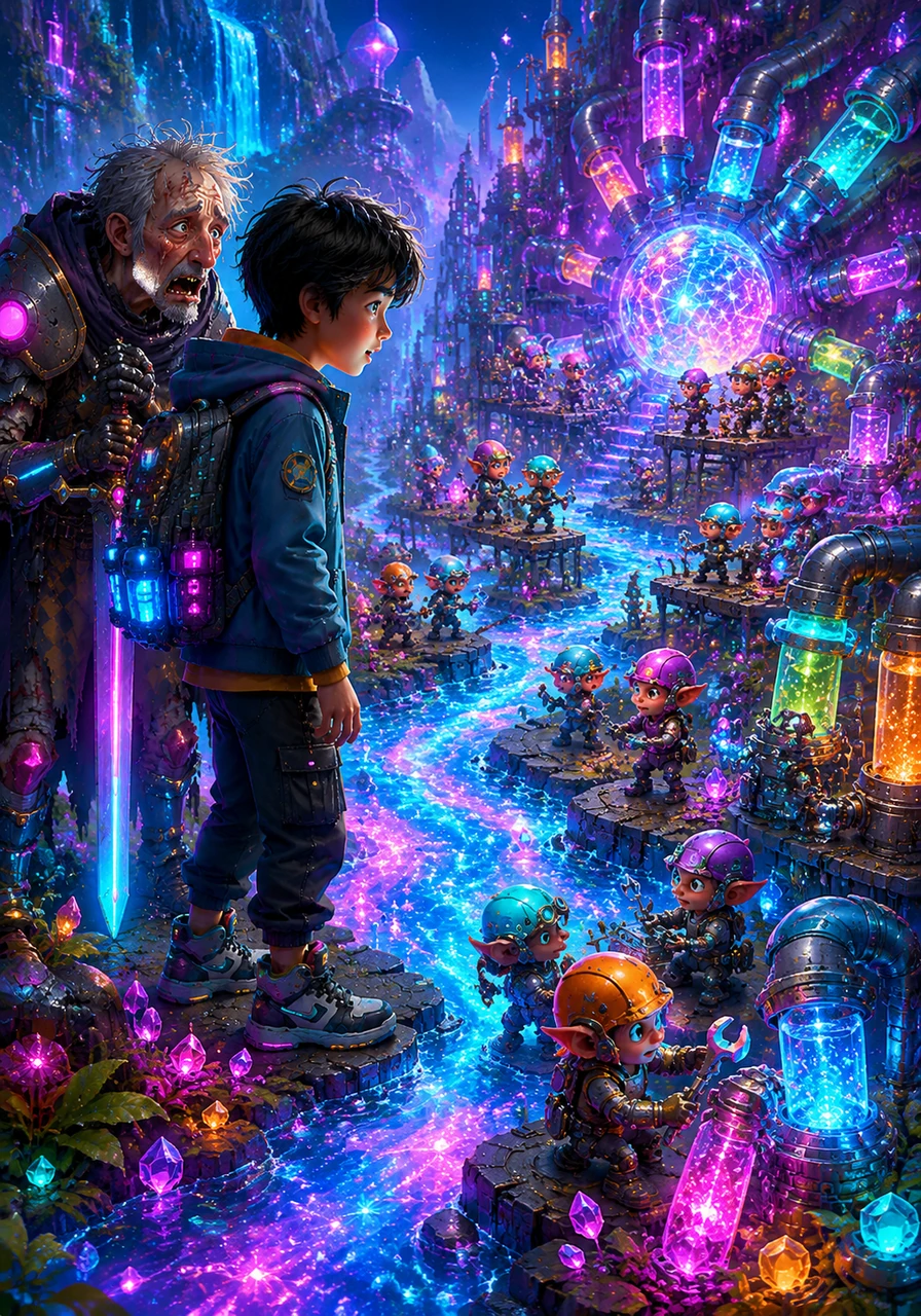 Crossing a sparkling river, Leo enters the Micronutrient Valley, where tiny Vitamins and Minerals act as expert mechanics maintaining complex machinery. Though small, these workers control vital chemical reactions, support the immune system, and keep bones strong. Leo realizes that even the smallest nutrients play an indispensable role in maintaining daily health.