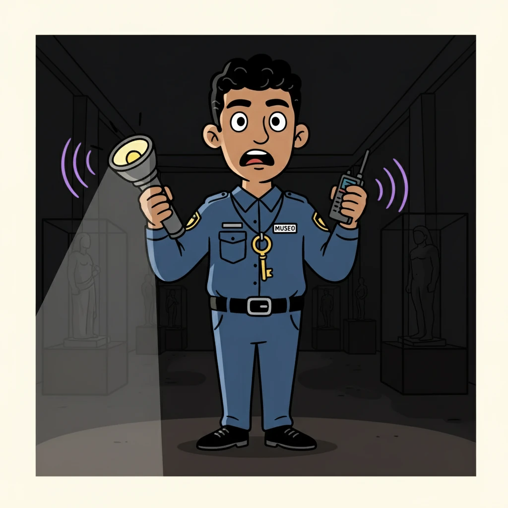 De repente, las luces parpadearon y se apagaron. Juan, con el corazón en un puño, encendió su linterna. En la oscuridad, percibió ruidos extraños, ecos que parecían venir de las salas de exhibición más antiguas.