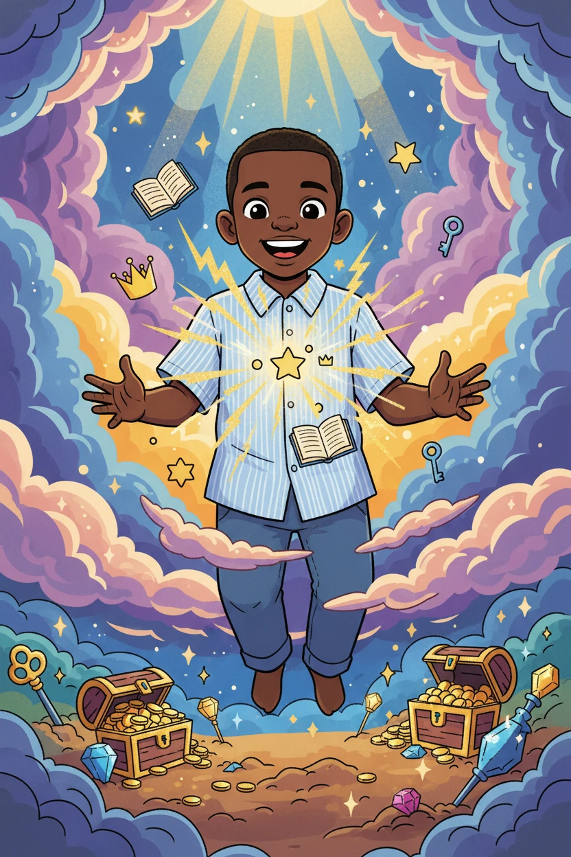 God revealed Himself as Isaiah's ultimate treasure, offering him wisdom and a superpower: the ability to find hidden treasures in the world. Isaiah's heart swelled with joy and gratitude.