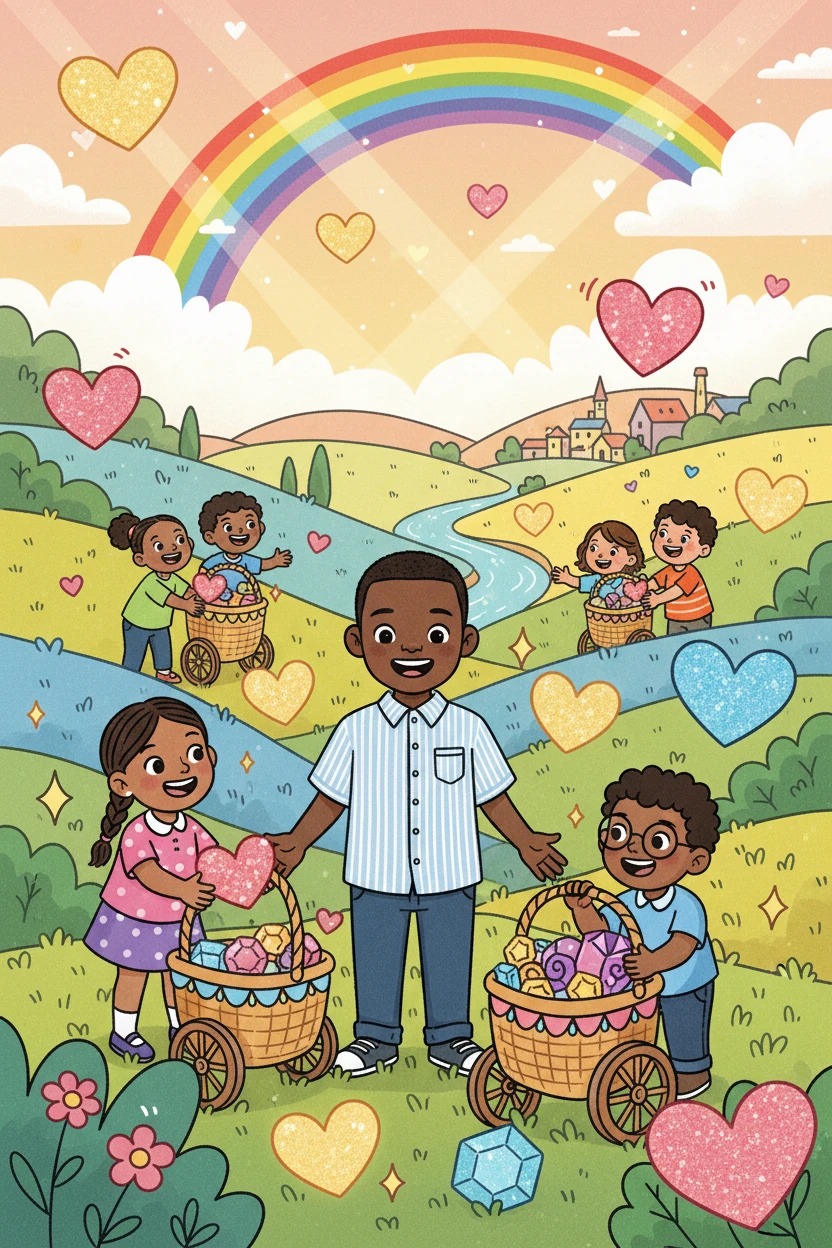 Together, Isaiah and his friends continued to seek out treasures, not for themselves, but to share with others, spreading joy and love throughout their world. They learned that the greatest treasure is the love they shared.