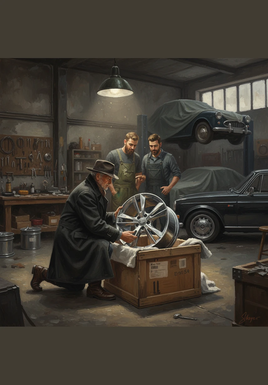 He carefully unboxed a set of 19-inch RS5 rotor wheels, their polished silver finish gleaming like mirrors under the workshop lights. These iconic wheels were the first step in his vision to blend classic heritage with modern performance.