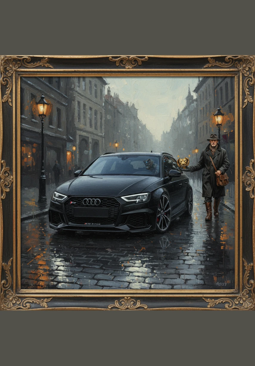 In the heart of the city, the car glided past towering glass skyscrapers that reflected its sleek, lowered profile. Pedestrians turned their heads to catch a glimpse of the silver rotors shimmering against the urban backdrop.