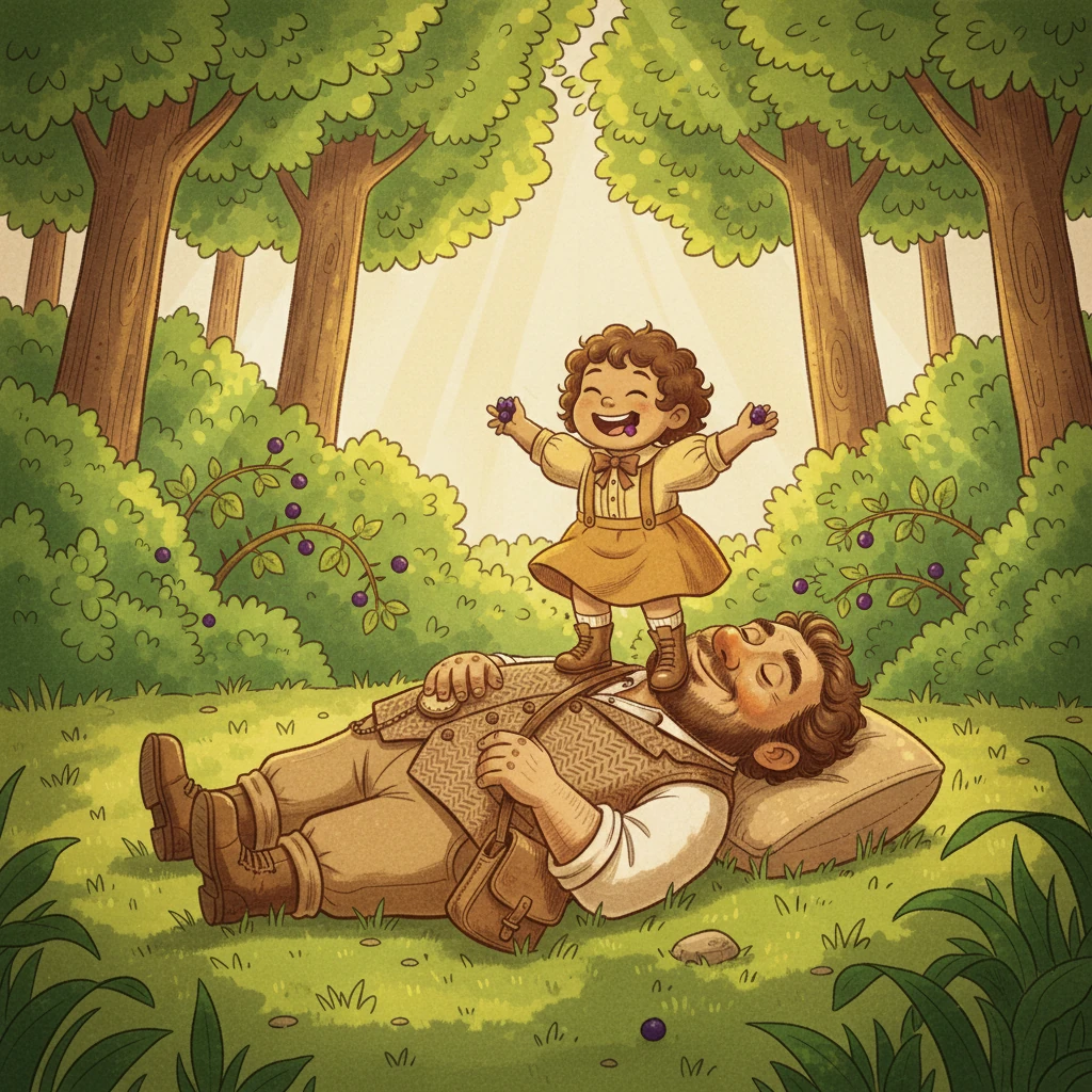 As summer painted the forest in vibrant greens, Chotu and Thadi spent their days exploring hidden paths and sun-dappled clearings. They shared sweet berries picked from thorny bushes and giggled as Chotu perched on Thadi's nose during a nap. Their laughter echoed through the trees, weaving a tapestry of shared joy and blossoming companionship.