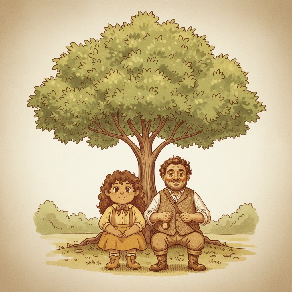 Years melted into seasons, and the sapling grew into a sturdy young tree, just as Chotu and Thadi's bond had flourished. They sat beneath its leafy canopy, a little older, a little wiser, but with the same warmth in their eyes. Their quiet companionship spoke volumes, a testament to three years, and a lifetime, of unbeatable, cherished love.