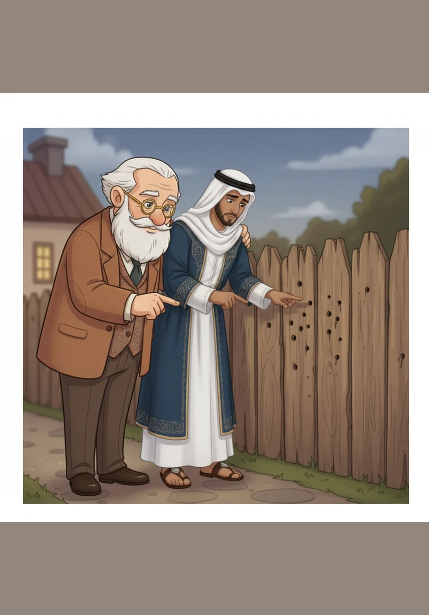 The father led Yousef to the fence and said softly, "You have done well, but look closely at the holes left behind; the wood will never be smooth again."