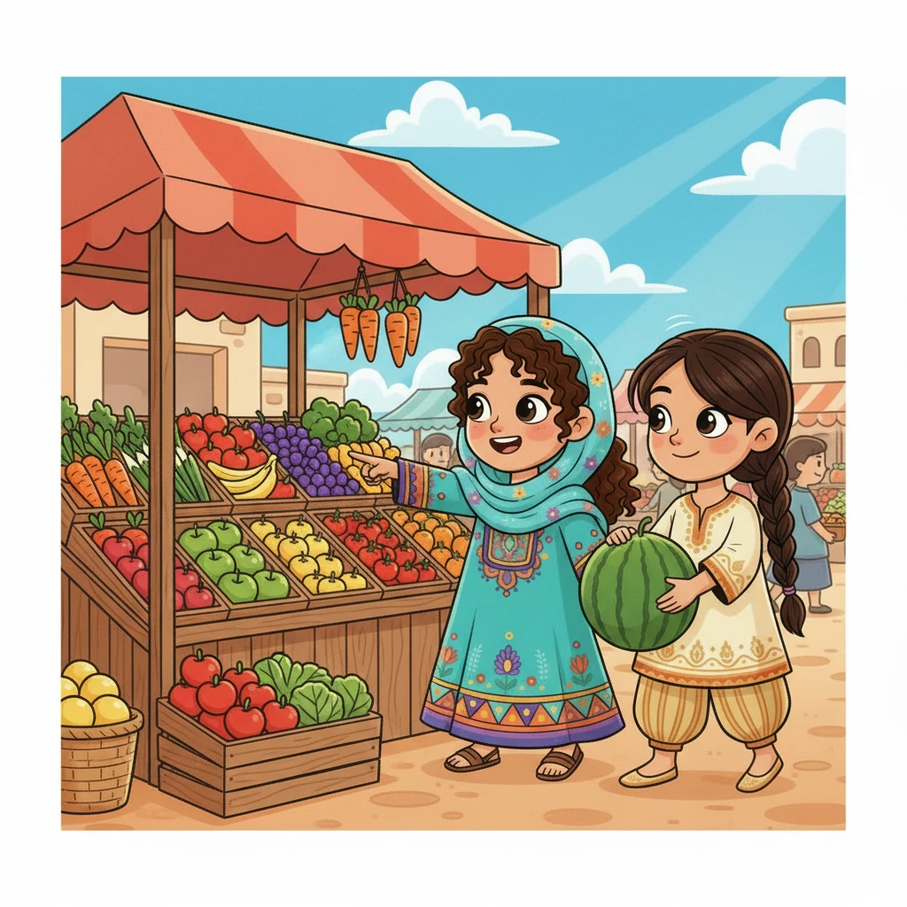 بعد أن احتستا قهوتهما، تتحدثان عن خطط اليوم. ماذا سنفعل اليوم؟ تسأل سارة وهي تنظر إلى ليلي بتفكير. تقترح ليلي زيارة السوق المحلي، لشراء بعض الخضروات والفواكه الطازجة.