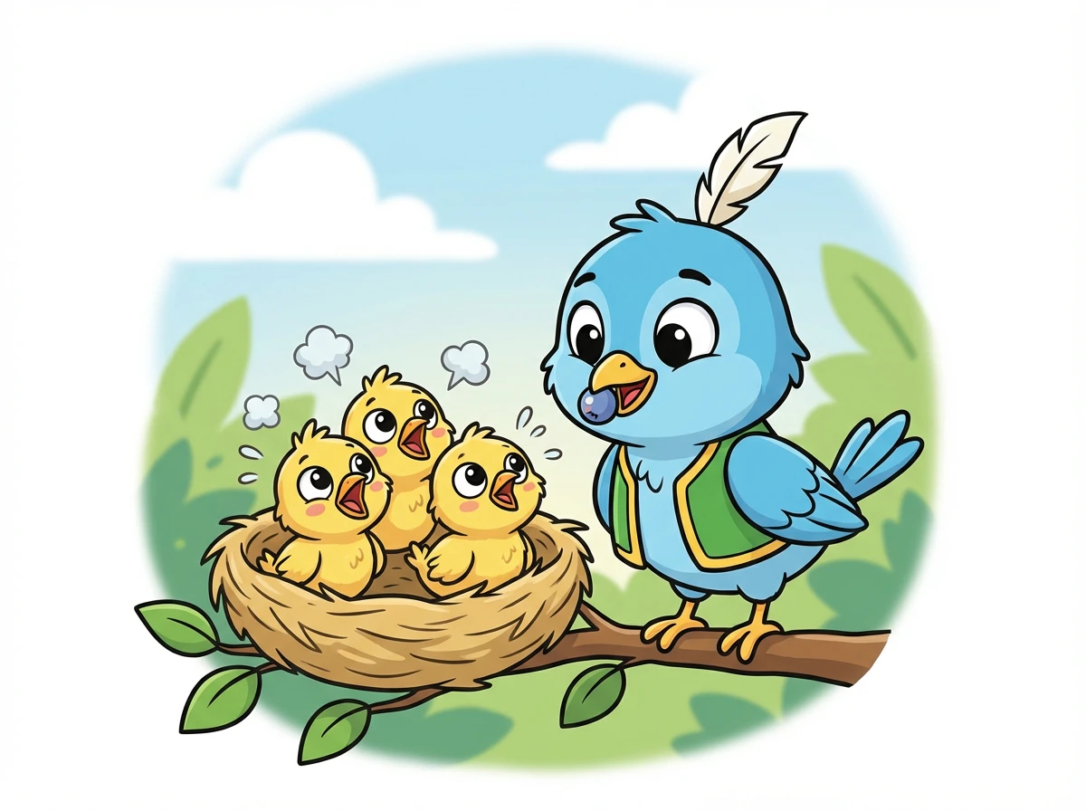 كانت الفراخ الصغيرة تصدر أصواتًا لطيفة: "بيب... بيب... نحن جائعون!"