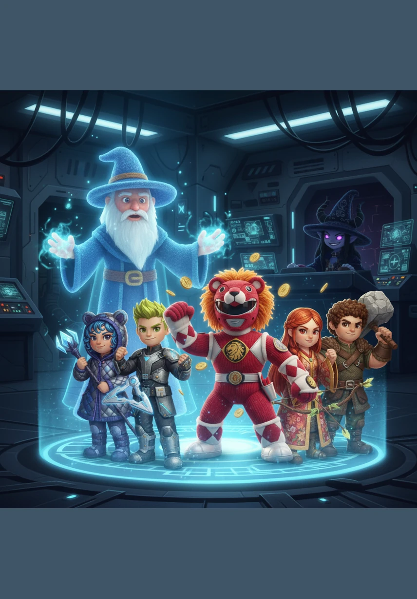 As their fingers touch the ancient coins, a sudden beam of light transports the group to a high-tech underground command center. A holographic mentor appears before them, revealing that they have been chosen as the new guardians of Earth.