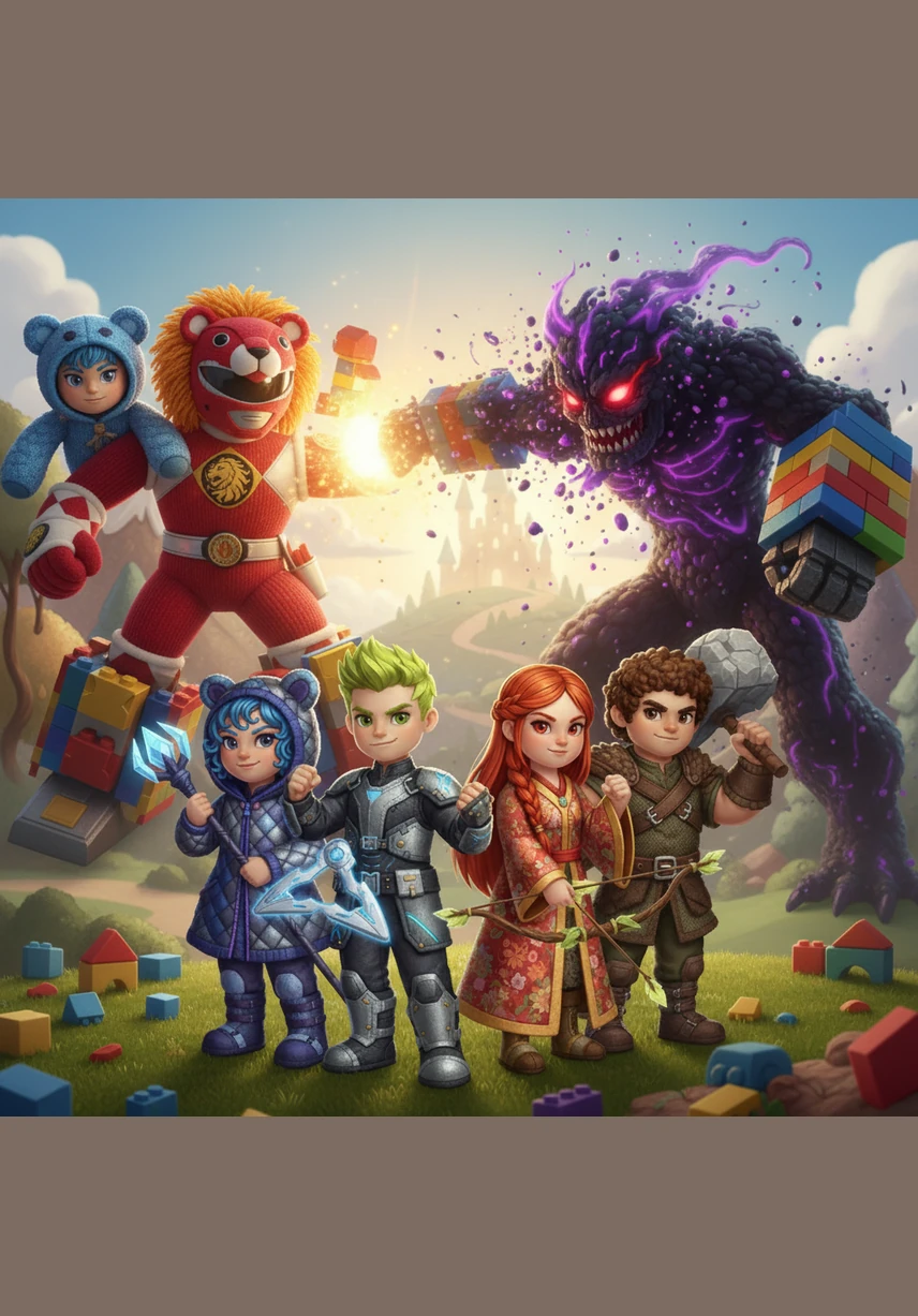 With a final, coordinated strike of light, the Megazord defeats the monster and restores peace to the city. The five friends stand together at sunrise, exhausted but proud, knowing their journey as heroes has only just begun.