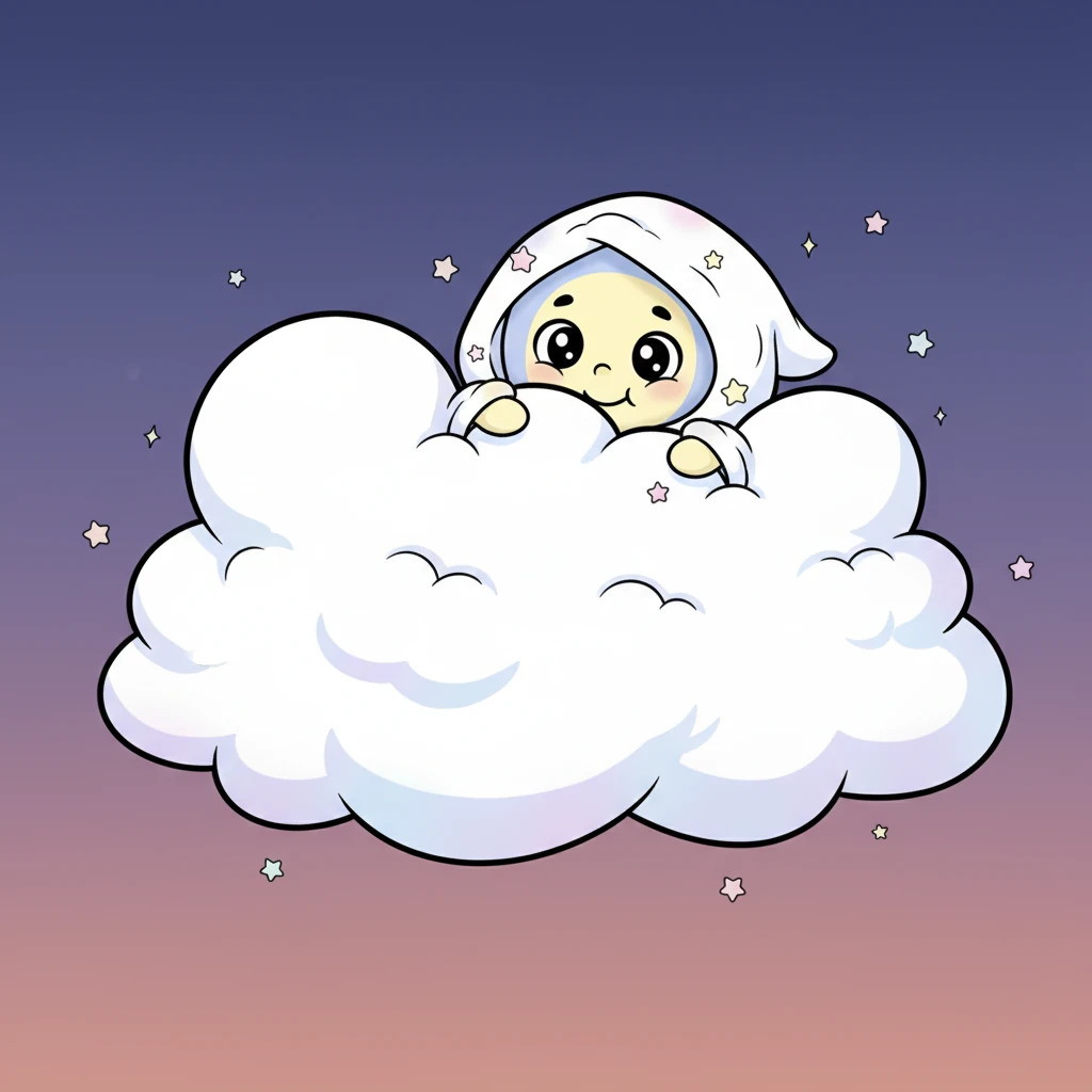 Tonight, Luna the Moon felt a flutter in her gentle heart. She usually loved to glow, but a sudden wave of shyness made her blush a soft silver. With a little wiggle, she tucked herself behind the biggest, puffiest cloud she could find, hoping no one would notice she was gone.
