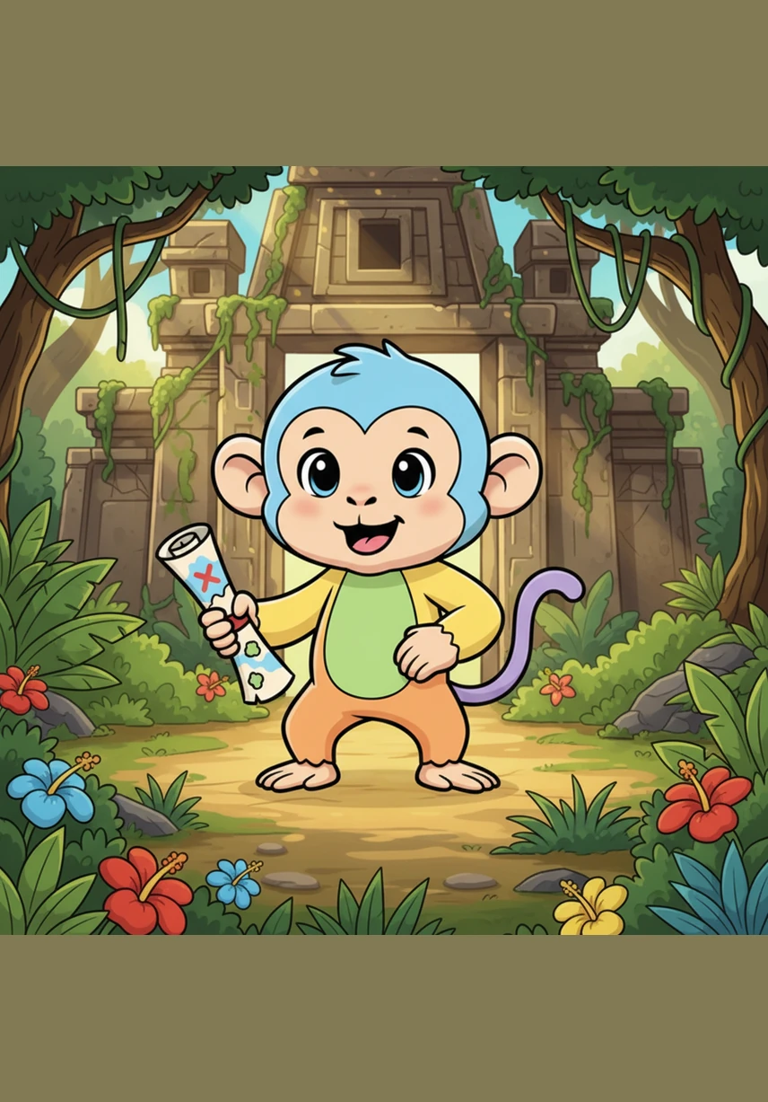 Milo, the happy Monkey, finds a cozy bird Nest and a wise Owl resting in a tree hollow. He collects the letters Mm, Nn, and Oo from the branches. Mm is for Monkey, Nn is for Nest, and Oo is for Owl. Milo puts the letters safely in his backpack.