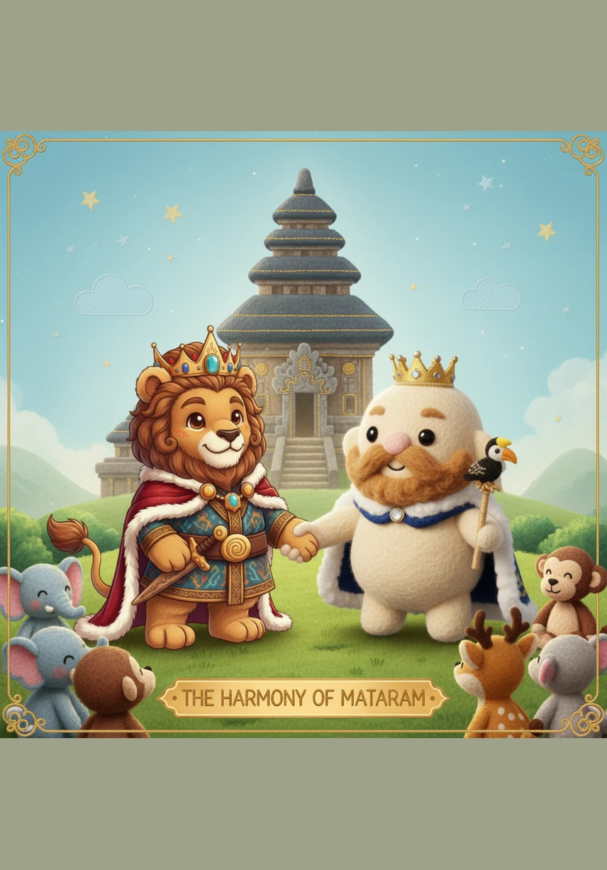 Despite following different paths of faith, the citizens of Mataram live in harmony and help one another build magnificent sacred spaces. This spirit of mutual respect and tolerance becomes the strong foundation that unites the entire kingdom for generations.