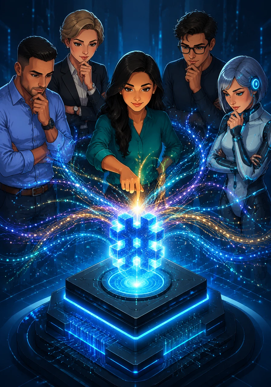 As she initiates her first rebalance, the four AI agents synchronize their thoughts, creating a complex digital tapestry that is instantly compressed into a unique hash and anchored onto the Mantle blockchain.