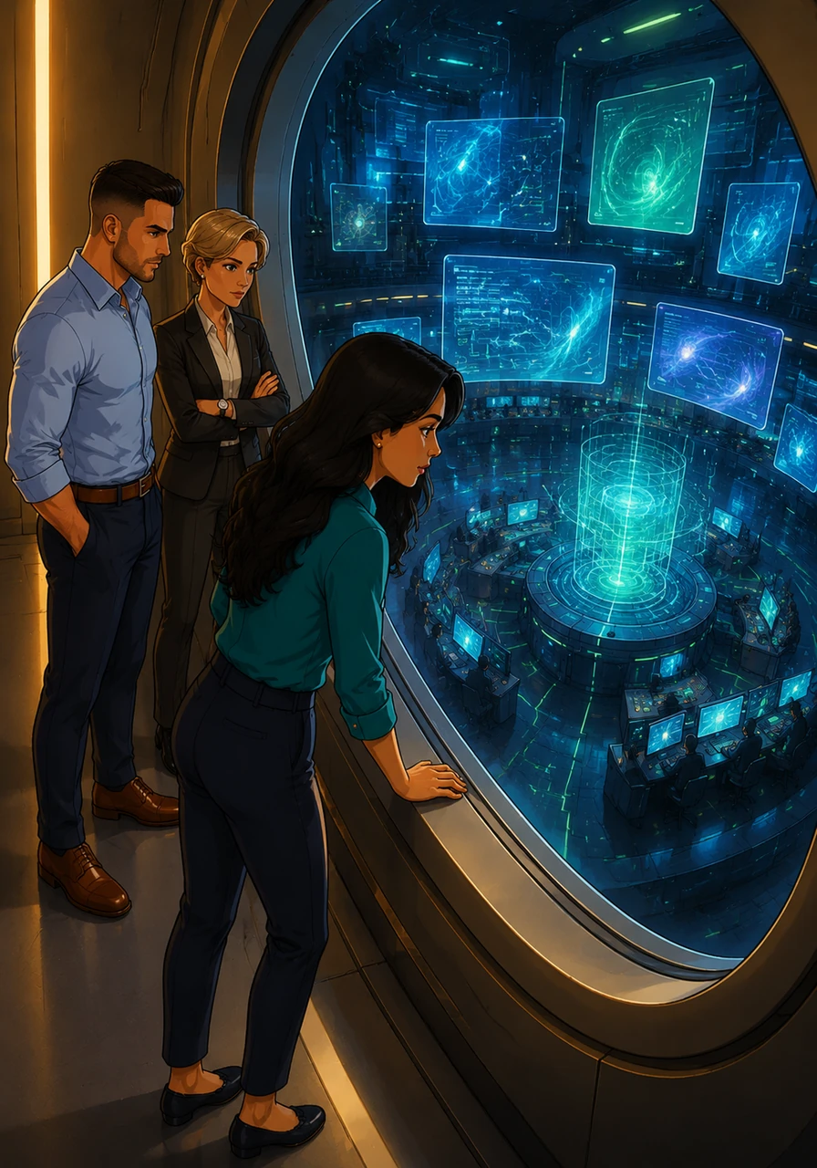 She peers into the Mantle Command Center, a high-tech observatory where every smart contract and live transaction is visible, proving that every decision is etched in stone for all to see.
