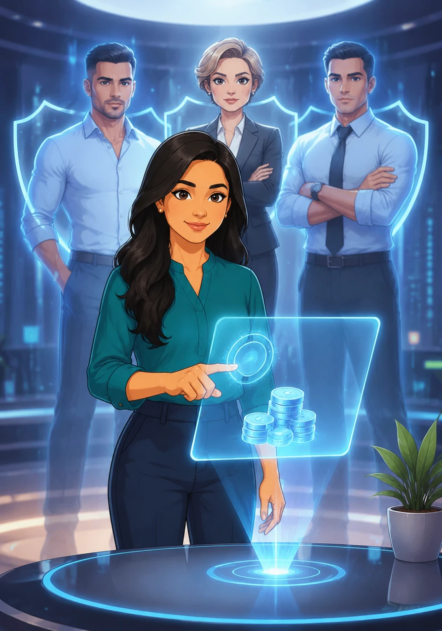 Her journey complete, Riya easily withdraws a portion of her funds with a simple tap, confident that the invisible guardians of Mantle are always watching over her digital future.