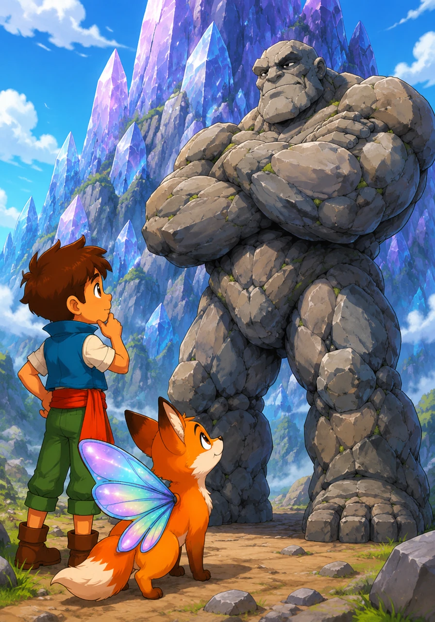 At the base of the towering Crystal Mountain, a massive stone giant blocked their way with arms crossed like boulders. To pass, Leo had to answer a riddle about the one thing that grows the more it is shared.