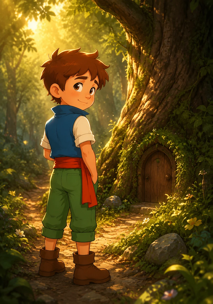 After a tearful goodbye to Pip, Leo stepped back through the tiny door and found himself in his own woods once more. Though the key was gone, his heart remained full of the magic and bravery he had found in the secret world.