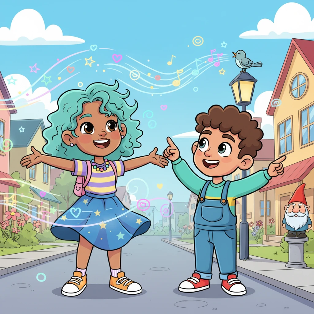 The next morning, a gentle breeze carried the spirit of Milo's art throughout the neighborhood. Colors seemed a little brighter, birds sang a little sweeter, and even the sternest garden gnome wore a tiny, secret smile. Milo's delightful content made the world a wonderfully happy place, one joyful doodle at a time.