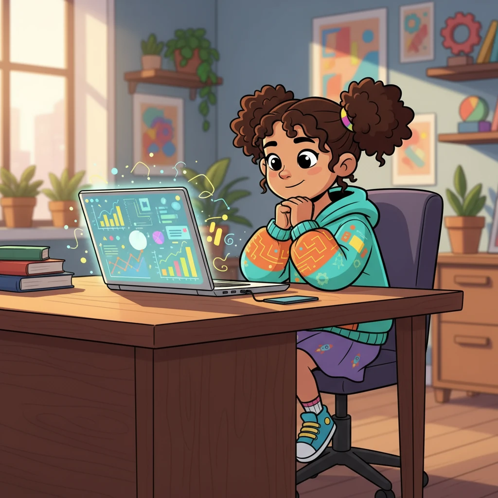 Sofía, una joven emprendedora, se sentó frente a su computadora. La pantalla mostraba gráficos complejos y datos que representaban el estado de su empresa. Estaba decidida a entender las nuevas tendencias que podrían impulsar su negocio.