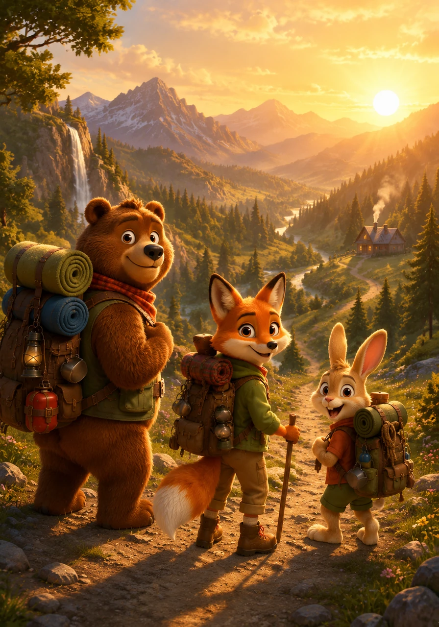 As the golden morning sun rises, the tired but happy friends hike back toward home with their hearts full of joy. They look back at the wilderness one last time, knowing that their bond of friendship is the greatest treasure they could ever find.