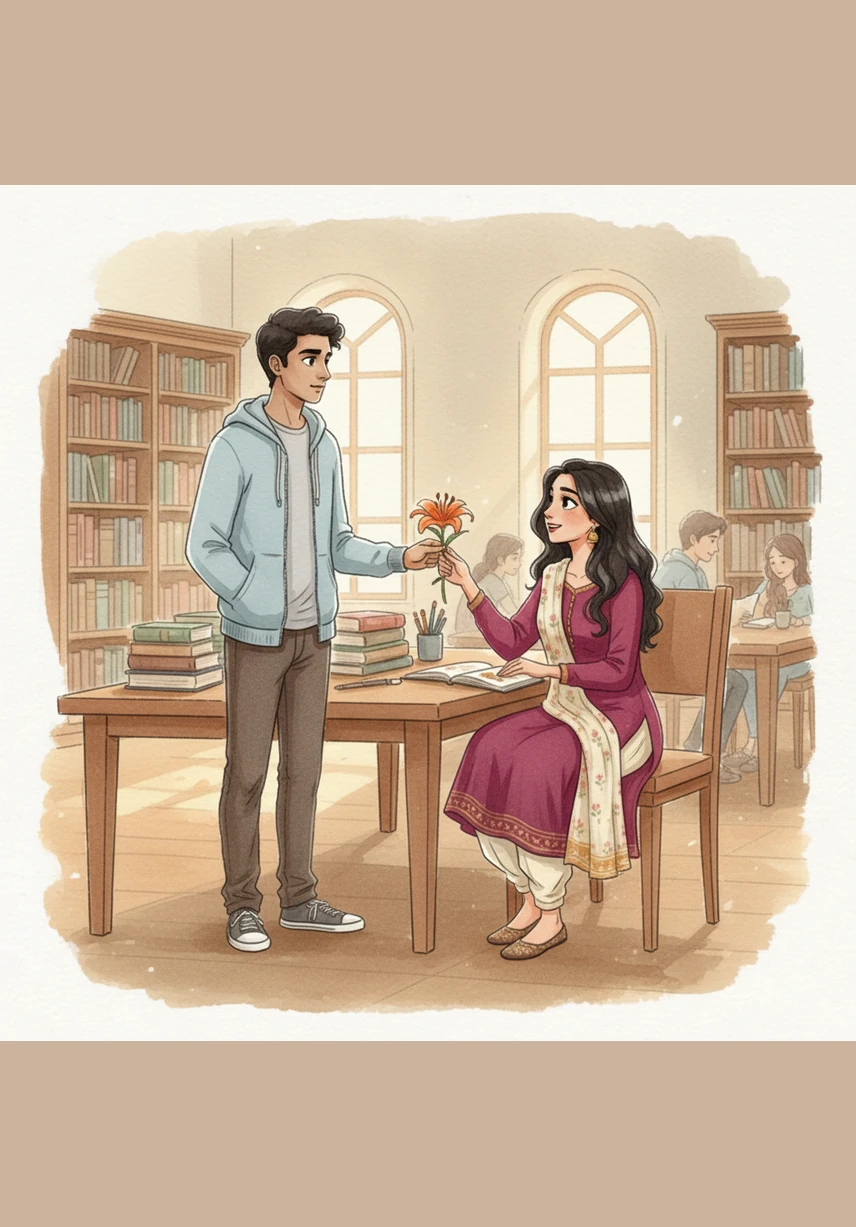 As their friendship blossoms, Sachin and Meera share a quiet moment in the library, where her laughter begins to melt the ice around his soul. For the first time, Sachin feels the warmth of being truly seen and understood by another person.