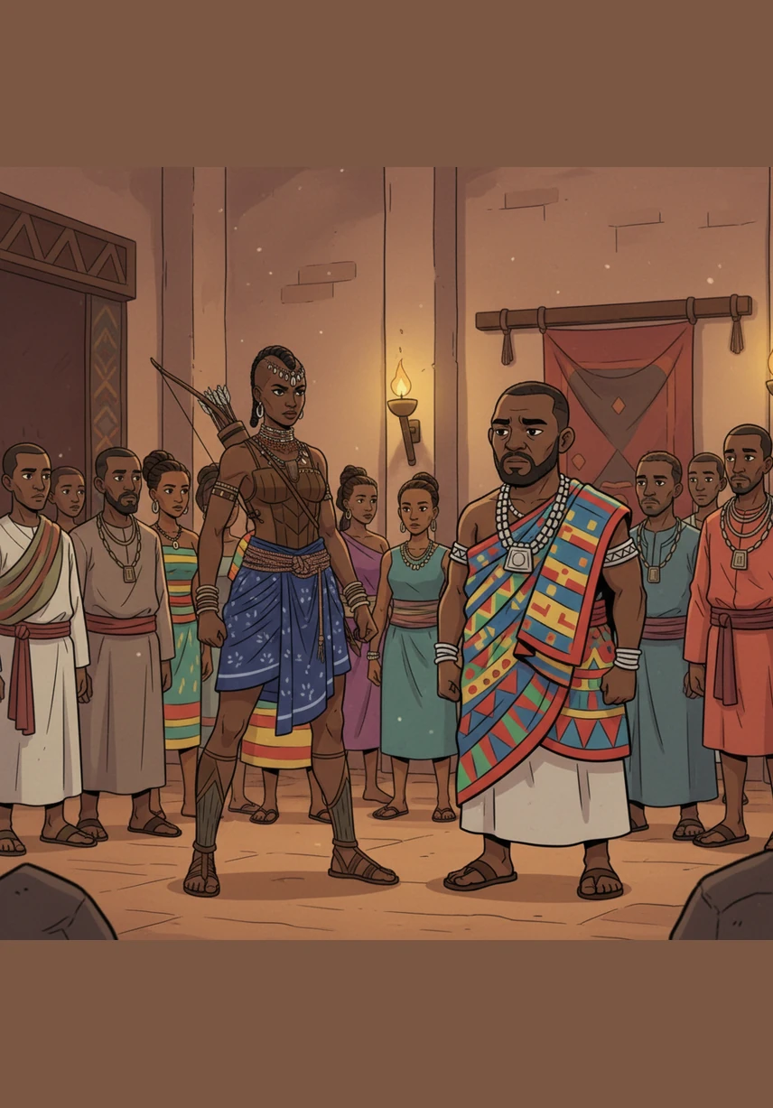 Un soir, le son grave des tambours résonne dans toute la cité pour annoncer une menace aux frontières du royaume. Le Roi Ghezo convoque ses meilleures guerrières pour défendre la paix et l'honneur du Dahomey.