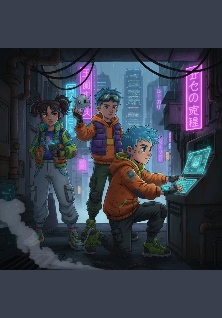 With a flick of his wrist, Mobo summoned a massive, translucent screen that shimmered like a digital lake in the middle of the room. This was his Project List, the magical place where all his grand inventions would finally find their home.
