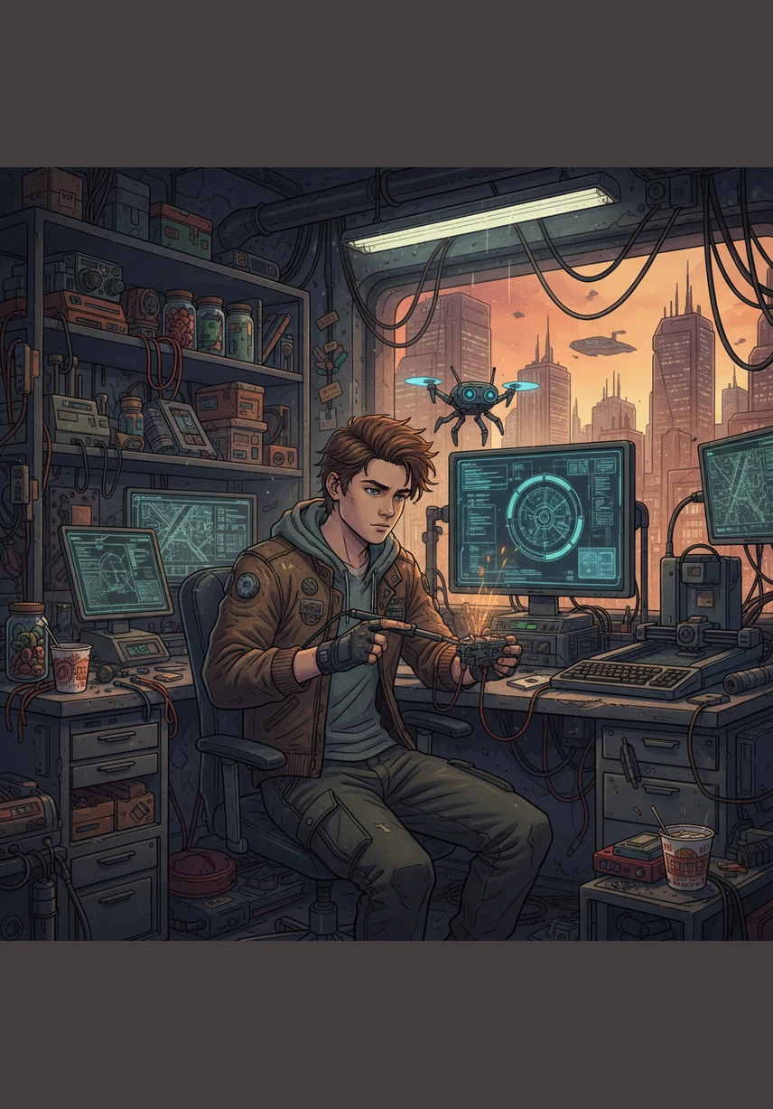 He began to sort his tasks into neat columns on a magical Kanban board, sliding glowing cards from one section to another. Each card clicked into place with a satisfying chime, instantly bringing order to the workshop's chaotic atmosphere.