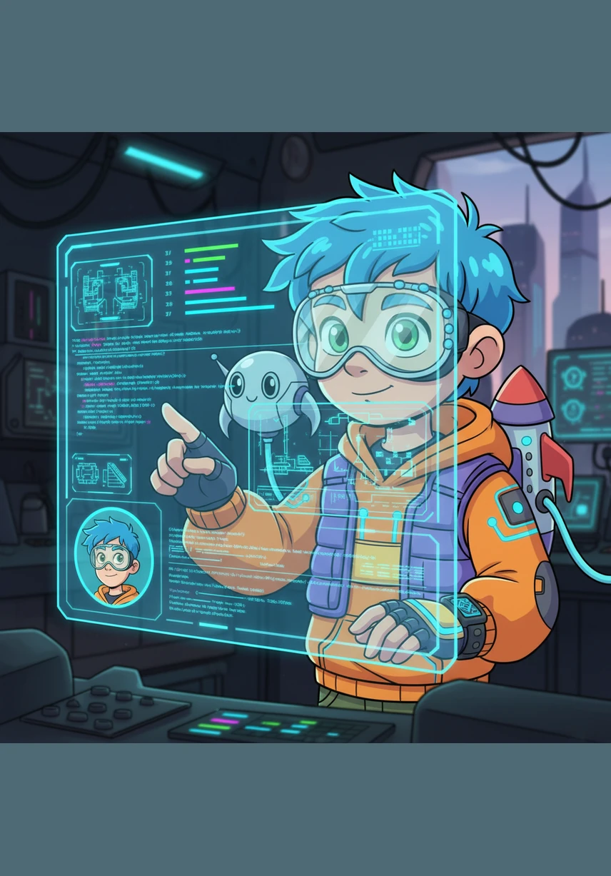 He noticed his own reflection in a small circular avatar at the corner of the screen, a reminder of his identity as a builder. He felt a surge of pride seeing his profile, knowing he was the captain of this digital ship.
