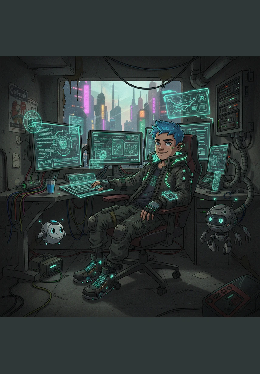 With his projects organized and his path clear, Mobo leaned back with a satisfied smile. The workshop was quiet and orderly now, and he knew exactly what he needed to build next to change the world.