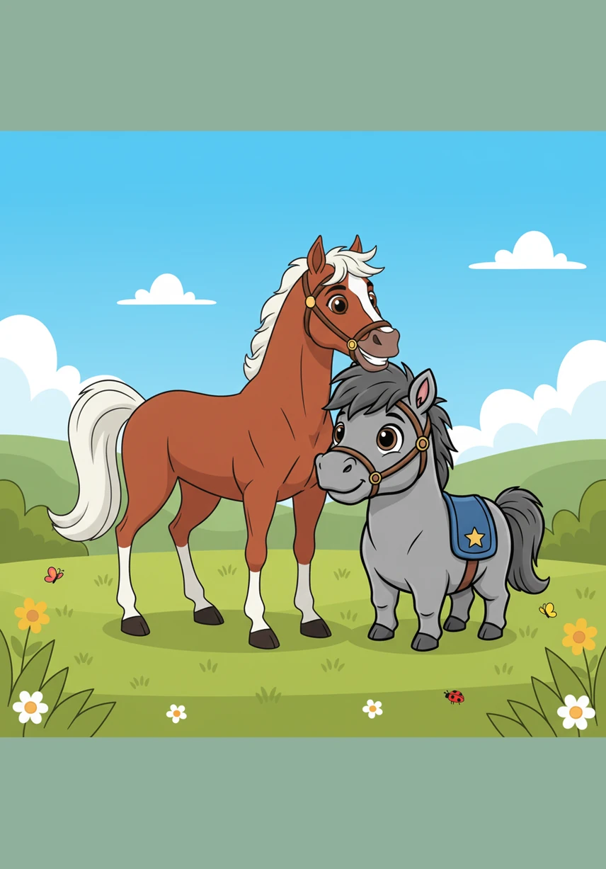 Ryder stops mid-gallop and looks back toward the trees, noticing the quiet pony standing all by himself. He realizes that the newcomer hasn't moved from that spot since the morning began and looks a bit sad.