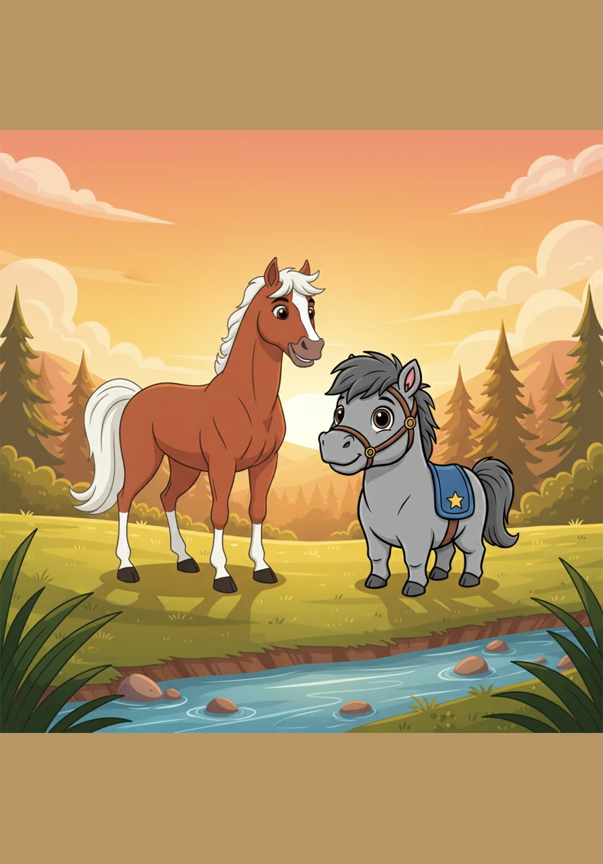 As the sun begins to set, casting a golden glow over the quiet meadow, Ryder and Billy stand side-by-side near the cooling creek. Billy isn't the lonely newcomer anymore; he is a friend, and he knows he finally has a place where he belongs.