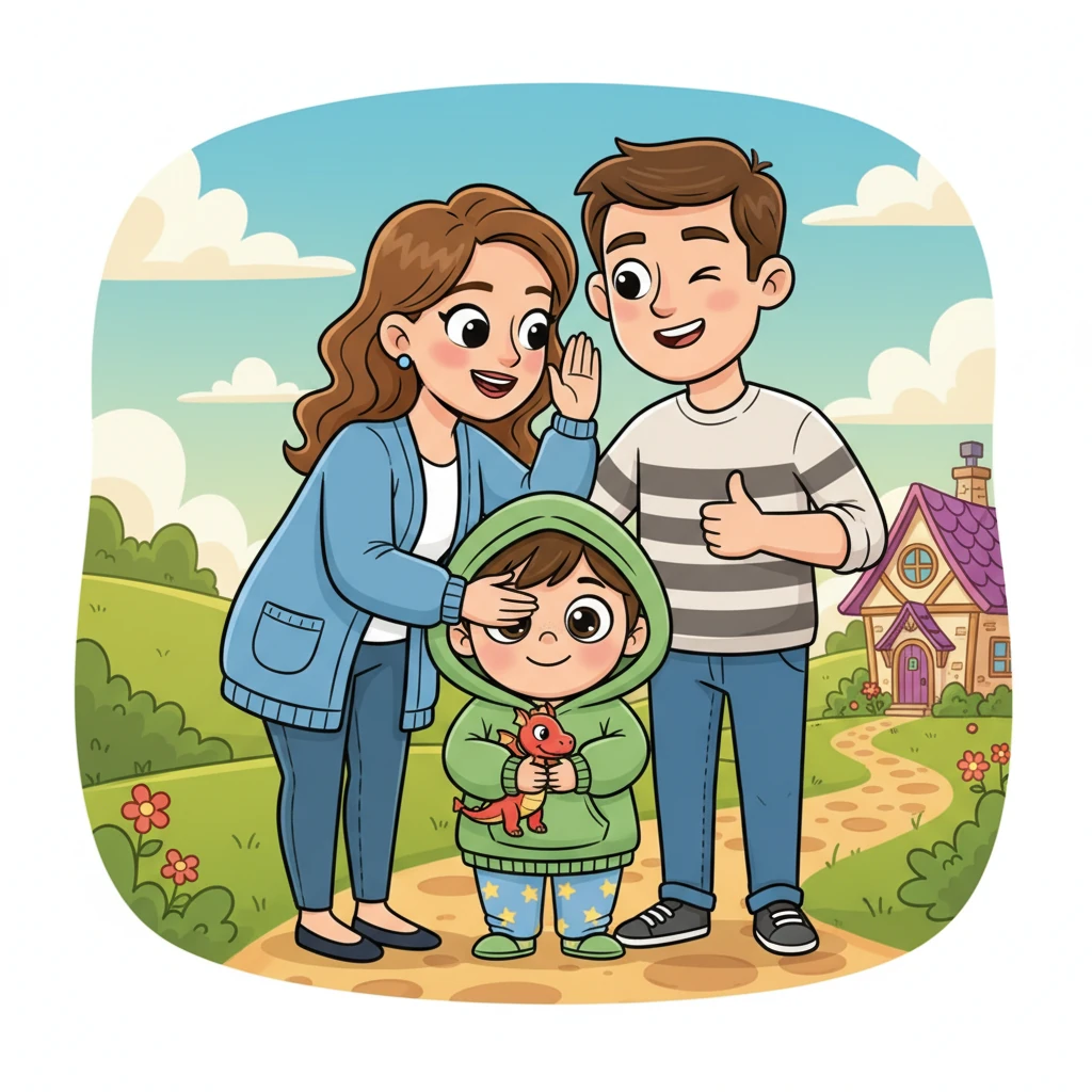 Мама нежно обнимает Лизу и шепчет, что бабушкин дом – это волшебное место, полное сюрпризов. Папа подмигивает, обещая, что это будет самое веселое приключение. Лиза немного улыбается, но все еще держит зайца крепко.