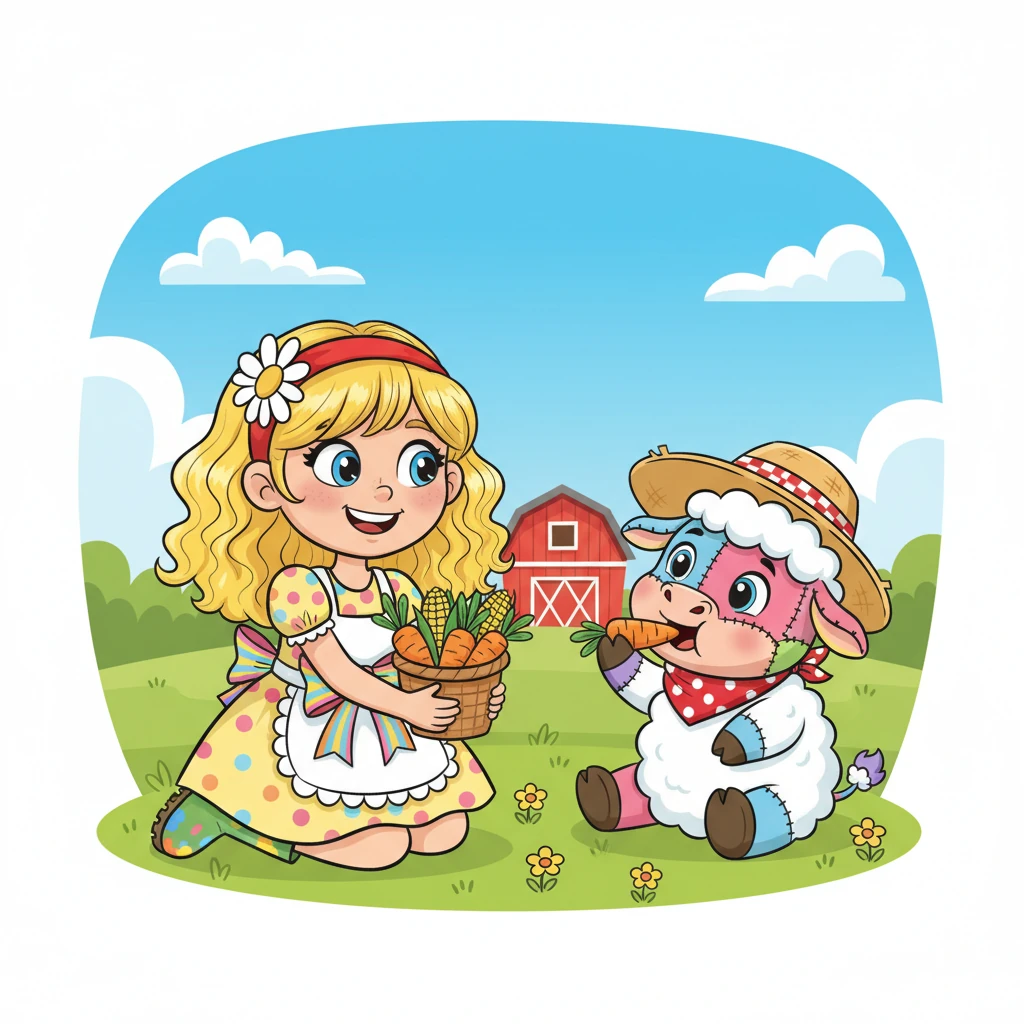 Lily gives them fresh food. The friendly animals eat well. They are happy friends.
