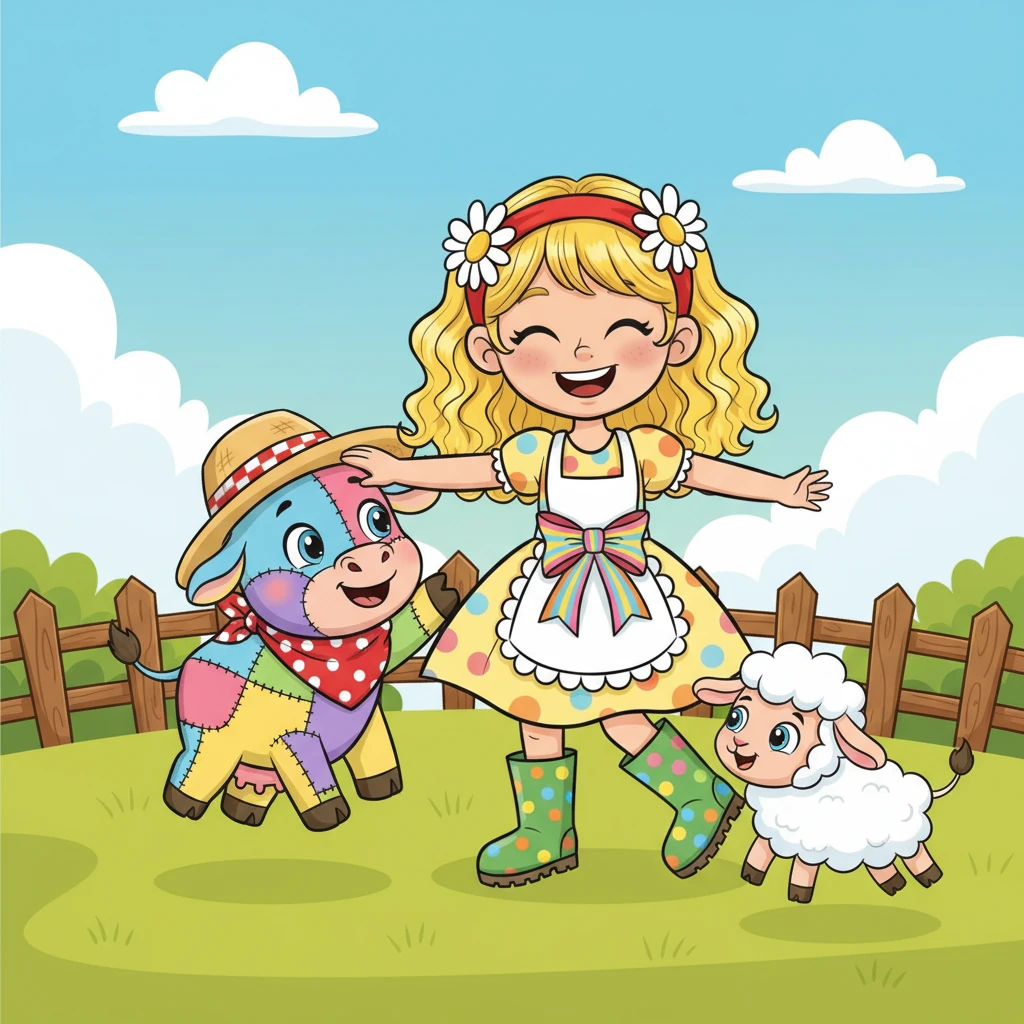 Lily loves the fun farm. The animals are her best friends. What a wonderful day!
