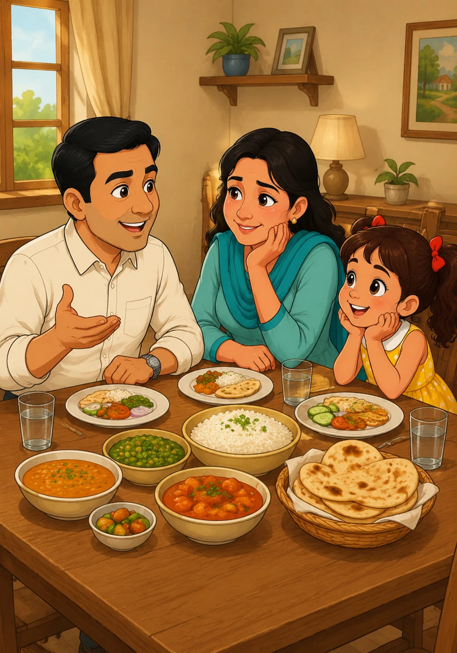 Years earlier, the dining table was a place of warmth, filled with laughter and the delicious aroma of a home-cooked meal. Raj, a dedicated office worker with a gentle smile, shared stories of his day while his family listened with bright, happy eyes. He was a simple man with modest means, but his heart was full of grand dreams for his wife and children.