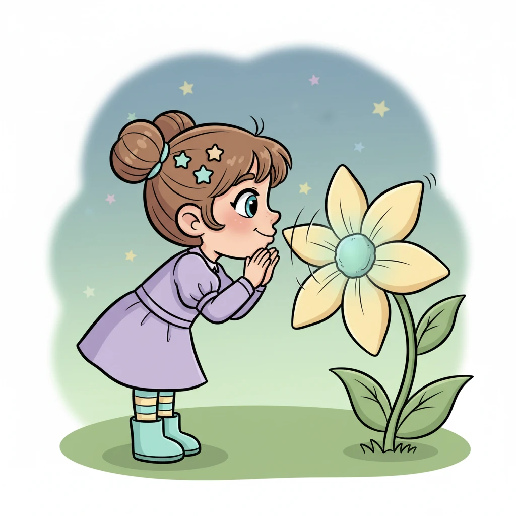 With a hopeful smile, Luna leaned close to the Starflower and whispered her heartfelt desire. “I wish for my village to always be happy and full of laughter,” she breathed, her voice barely audible. The Starflower seemed to listen intently, its petals trembling slightly.