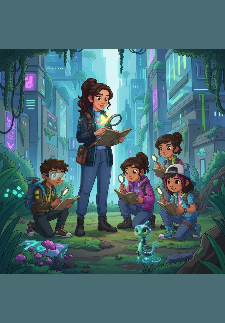 Mariela decidió que ese día las paredes del aula no serían el límite para aprender y cambió sus planes por completo. Con lupas en mano y cuadernos de campo, los estudiantes se convirtieron en pequeños científicos, documentando cada movimiento del visitante escamoso.