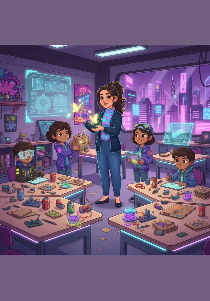 El salón se transformó en un taller de creatividad donde todos trabajaban en equipo con cartulinas de colores y materiales reciclados. Cada grupo diseñó maquetas y carteles que explicaban lo que habían descubierto, compartiendo ideas y risas con gran entusiasmo.