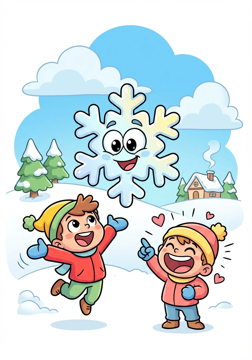 Fiocco di Neve sembra sorridere ai bambini. La sua presenza rende la giornata ancora più speciale e gioiosa.