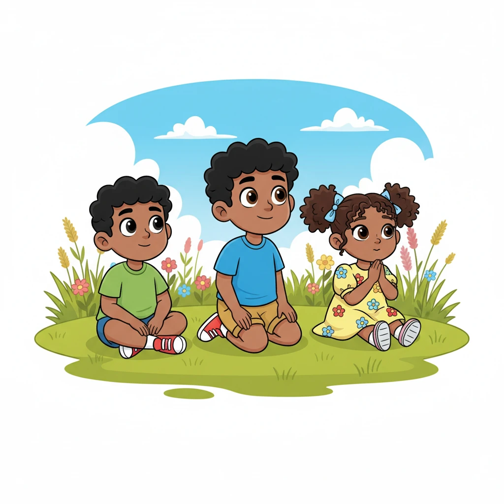 Leo didn't give up. He led them back to the patch of grass, urging them to be quiet and patient. "Just listen and watch, really watch," he whispered. They sat down, trying their best to be as still as Leo.