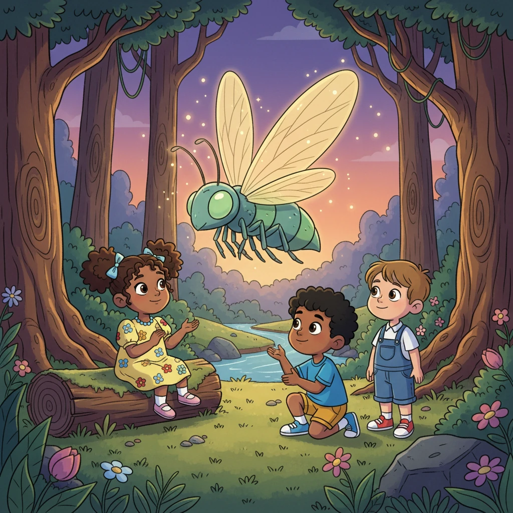 From that day on, Leo, Lily, and Tom often visited the Glimmerwing, sharing quiet moments and soft hums. They learned that the best adventures sometimes come from patiently observing and truly listening, opening their hearts to new wonders all around them.
