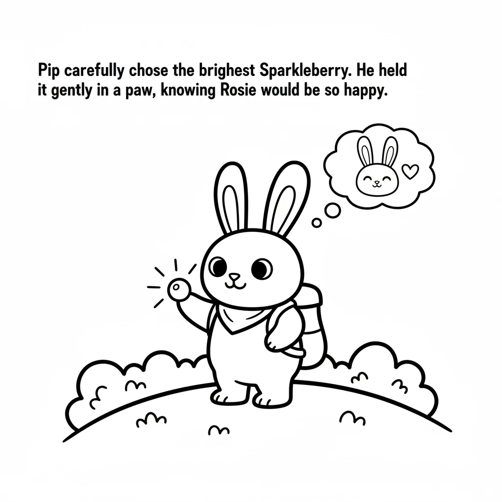 Pip carefully chose the brightest Sparkleberry. He held it gently in his paw, knowing Rosie would be so happy.