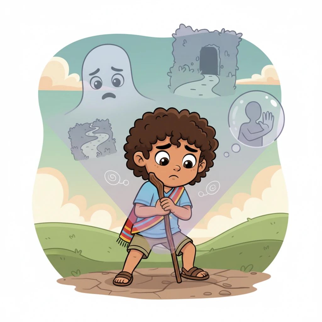 El fantasmita interior comienza a proyectar imágenes fugaces de temores y vacilaciones: un rostro que duda, una voz que no se atreve a hablar, un camino que no se toma. Son pequeños susurros de "¿y si no soy suficiente?" o "¿qué pensarán de mí?". El Espíritu siente una lucha interna, un suave tira y afloja entre el deseo de ser y el miedo a ser.