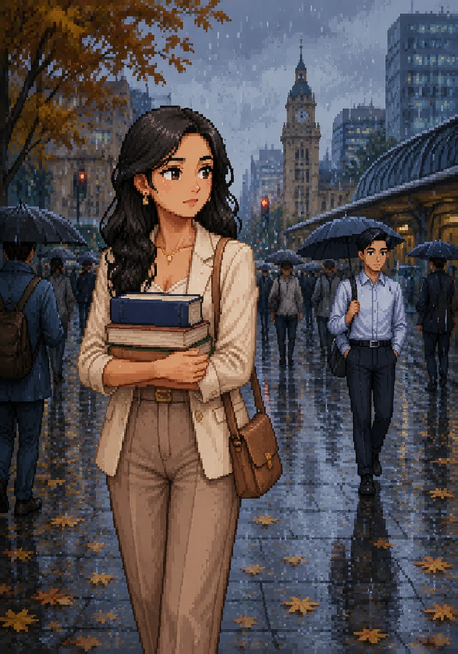 In the bustling, unfamiliar streets of Adelaide, Chinthya carries her heavy textbooks through a light autumn drizzle. The transition to university life is difficult and lonely, but her eyes remain fixed on the horizon as she navigates her new path toward independence.