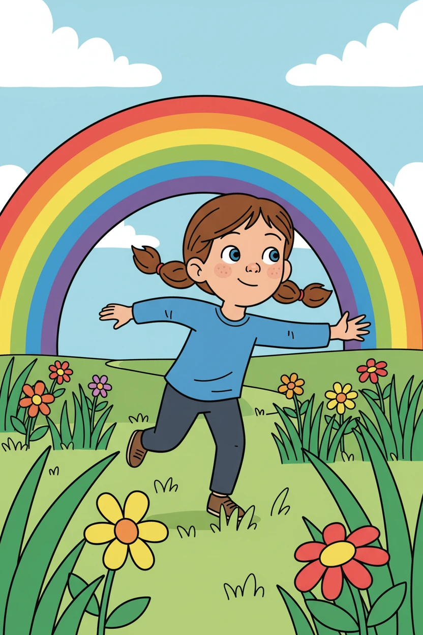 Mas Lila, com sua mente curiosa, sentiu que a história não estava completa. Ela agradeceu à vovó e voltou para casa, pensando em como descobrir a verdade por trás do arco-íris.